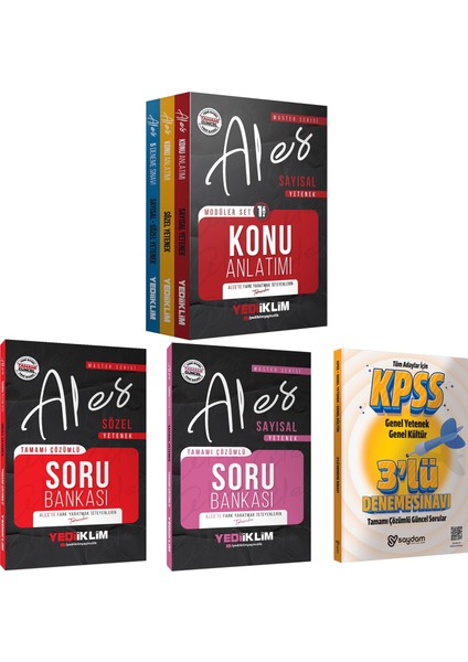2026 Ales Master Serisi 3 Kitap(Sözel-Sayısal Yetenek Konu Anlatımı+5 Deneme)-Çözümlü Soru Bankası