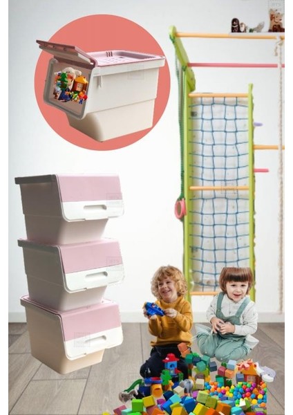 2’li Tekerlekli Patateslik Soğanlık Erzak Kutusu Organizer Sebzelik Beyaz-Pembe 24 Lt indirimleri