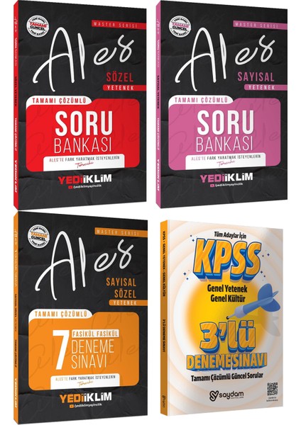 2026 Ales Master Serisi Sözel-Sayısal Yetenek Tamamı Çözümlü Soru Bankası-Çözümlü Fasikül 7 Deneme
