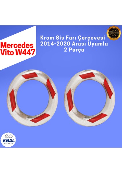 Mercedes Vito W447 Krom Sis Farı Çerçevesi 2 Parça 2014-2020 Paslanmaz Çelik indirimleri