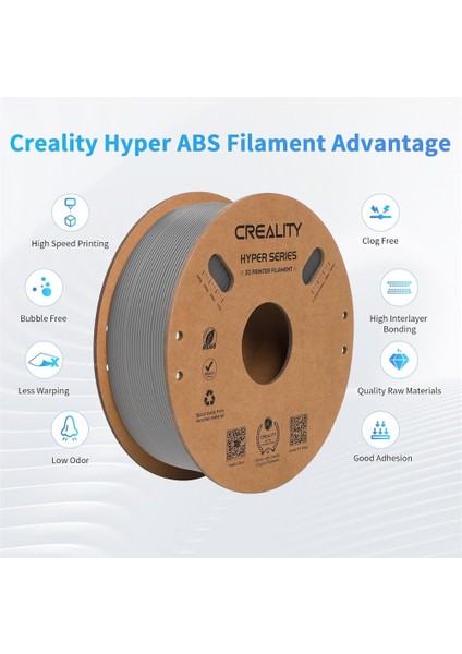 Hyper Abs Gri Filament 1.75MM 1000GR - Urhanshop Yetkili Satış fiyatları