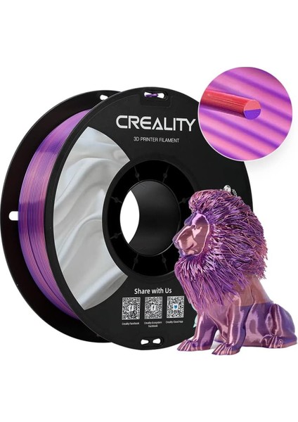 Cr-Silk Pla 1,75MM 3D Filament 1kg - Pembe Mor -