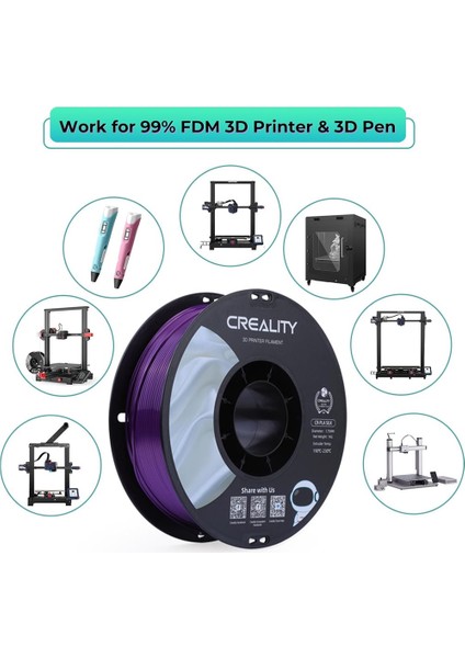 Cr-Silk Pla 1,75MM 3D Filament 1kg - Pembe Mor - indirimleri