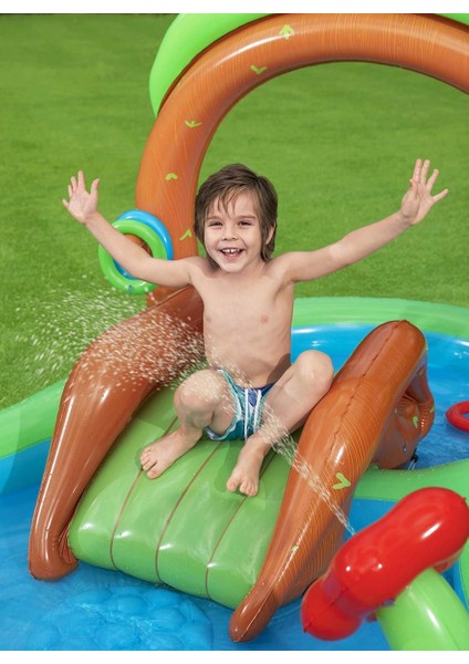 Kaydıraklı Sulu Oyun Havuzu Seti - 295 x 199 x 130 cm fırsatları