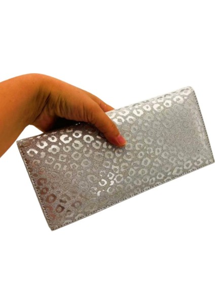 Gümüş Simli Leopar Desenli Abiye Çanta Zincirli fiyatları