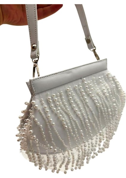 Incili Beyaz Renk Gelin Çantası Abiye Çanta fiyatları