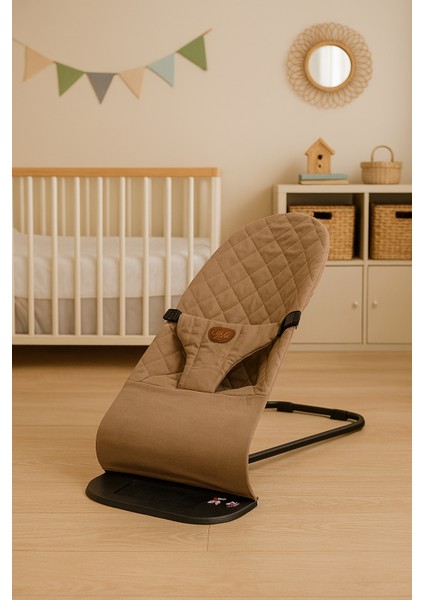 Gri - Bej Oyuncaklı Premium Cotton Bebekler Için Üç Kademeli Kolay Taşınabilir Sallanan Ana Kucağı I