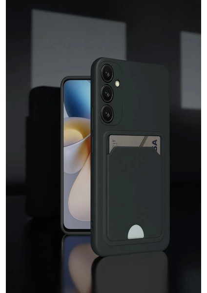 Samsung Galaxy A55 5g Kılıf Kelvin Kartvizitli Silikon - Siyah
