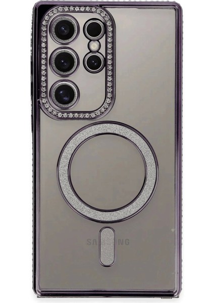 Samsung Galaxy S24 Ultra Kılıf Joke Simli Magneticsafe Kılıf - Derin Mor fiyatları