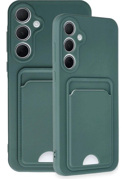 Samsung Galaxy A35 5g Kılıf Kelvin Kartvizitli Silikon - Koyu Yeşil modelleri
