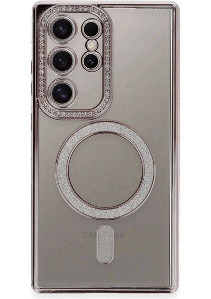 Samsung Galaxy S24 Ultra Kılıf Joke Simli Magneticsafe Kılıf - Pembe fiyatları