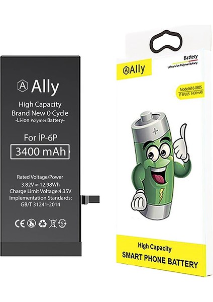 Ally iPhone 6 Plus 3400 Mah Yüksek Kapasiteli Pil BATARYA-(1903) - NVRS5227-1362