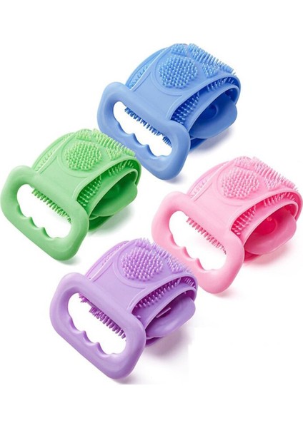 Çift Taraflı Silikon Banyo Sırt Kesesi Duş Lifi Tükenmez Lif Mavi 70 cm fırsatları