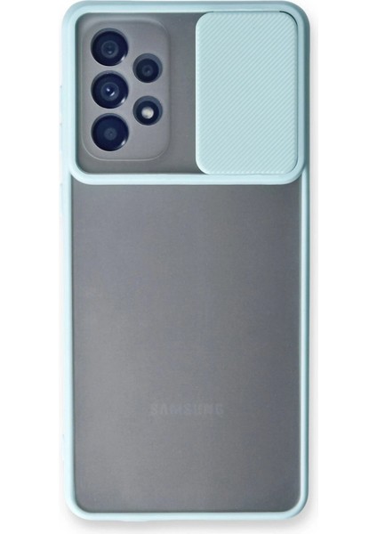 Samsung Galaxy A33 5g Kılıf Palm Buzlu Kamera Sürgülü Silikon - Turkuaz - NVRS4076-4444