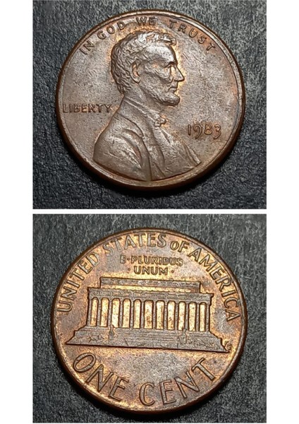 39963687B215BCC5AF Abraham Lincoln 1983ABD 1cent Eski Yabancı Madeni Para