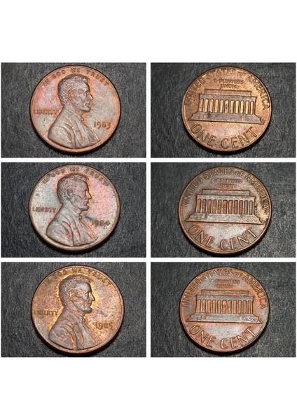 687C579643761 Abraham Lincoln 1983/1984/1985ABD 1cent Eski Yabancı Madeni Para