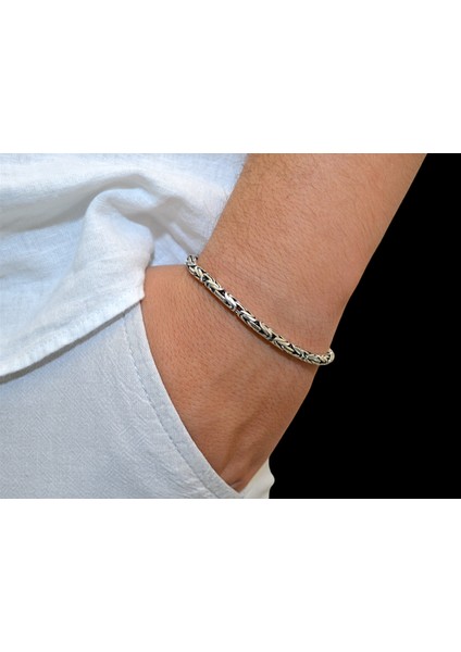 | 925 Ayar Gümüş Kral Zincir Erkek Gümüş Bileklik