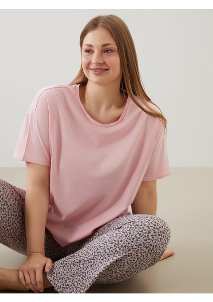 Yeni Sezon Buyuk Beden Desenli Kadin Pijama Takimi - S5P665Z8