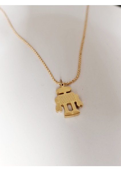 Ladybirdbujiteri Retro Minimal Robot Figürlü Çelik Kolye fiyatları