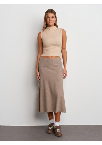 80390 Selanik Midi Etek-Açık Haki