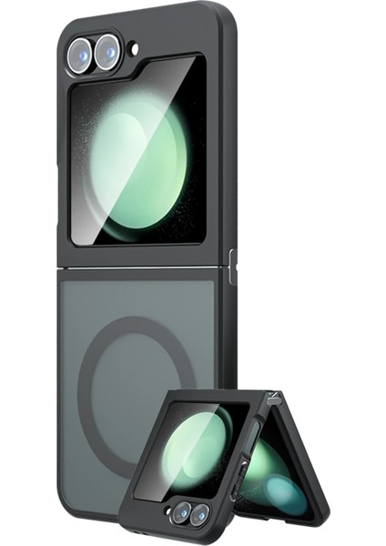 Samsung Galaxy Z Flip 5 Kılıf Blur Fold Magsafe Kapak - Mat Siyah Dsdrn