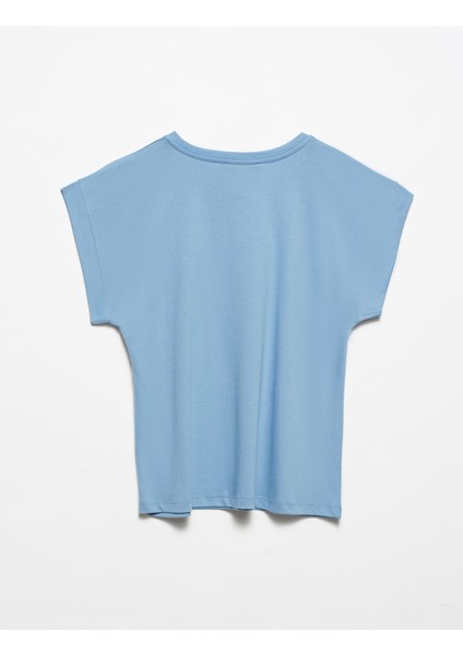 3504 Bisiklet Yaka Penye T-Shirt-Indigo fiyatları