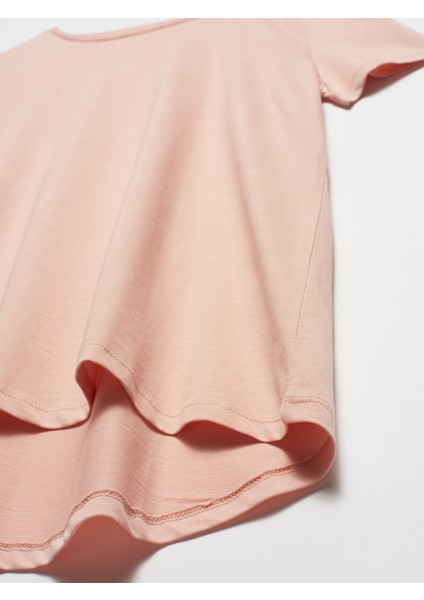 3471 Bisiklet Yaka Basic T-Shirt-Pudra modelleri