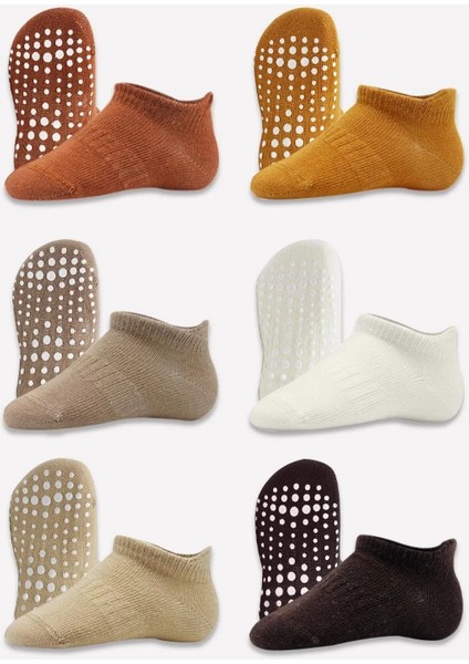 Özel 6'lı Sneakers Kaymaz Penye Çorap BS20102 Toprak Fırsat!!! modelleri