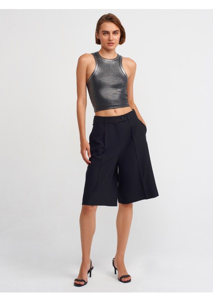 20250 Varak Detaylı Crop Top-Siyah fırsatları