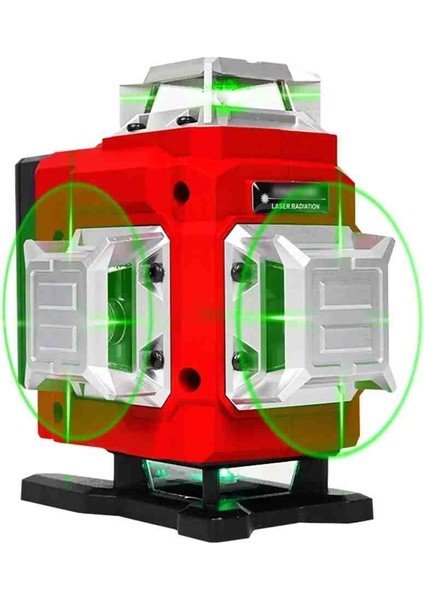 16 Köşe Göstergeli 4d Lazer Metre Terazi 360 Tripod Çapraz Çizgi Yeşil Yapı Fayans Alan Ölçme Inşaat modelleri