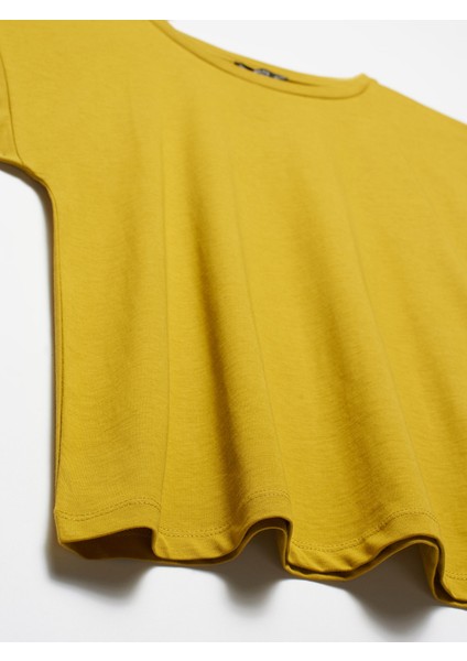 3504 Bisiklet Yaka Penye T-Shirt-Yağ Yeşil modelleri