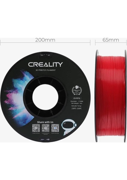 Cr-Petg Kırmızı Filament 1.75MM 1000GR - indirimleri