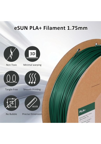 Çam Yeşili Pla+ Filament 1.75MM 1 kg Plus - fiyatları