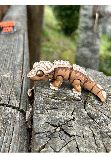 Kertenkele Oyuncak -Doğanın Zarif Akrobatı:tepeli Gecko🦎🌿3d Hareketli Organik Vip Model - Orta Boy indirimleri