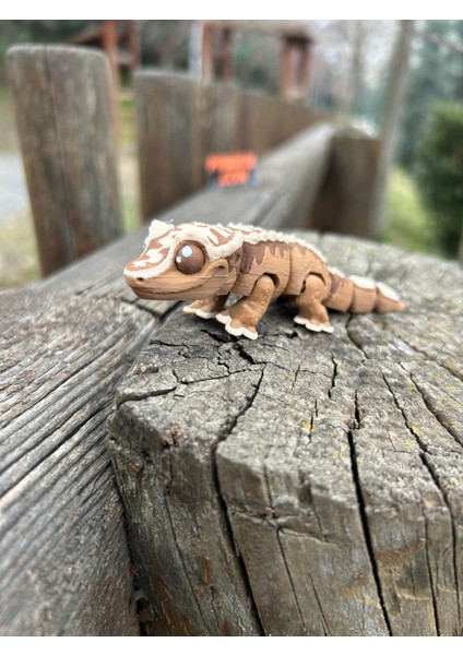 Kertenkele Oyuncak -Doğanın Zarif Akrobatı:tepeli Gecko🦎🌿3d Hareketli Organik Vip Model - Orta Boy
