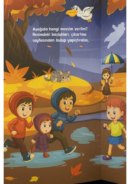 Sticker Kitabım Mevsimler - 60 Çıkartmalı Eğitici ve Renkli Aktivite Kitabı - Çocuklar Için