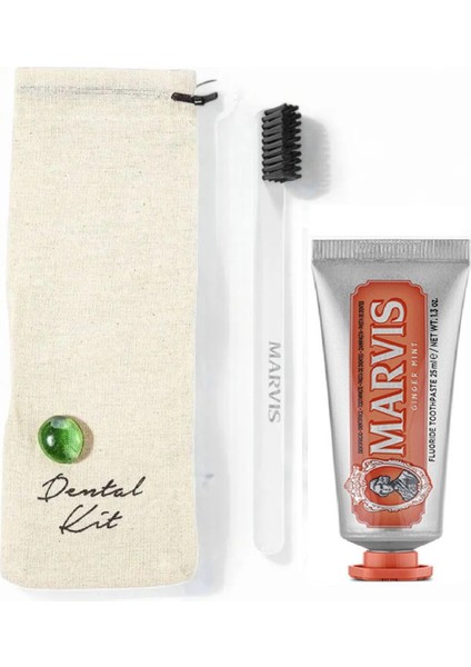 Ginger Mint Diş Macunu 25 ml + Yumuşak Beyaz Diş Fırçalı Dental Kit