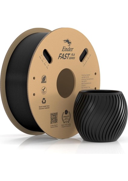 Ender Fast Siyah 1.75MM Pla 3D Baskı Filamenti