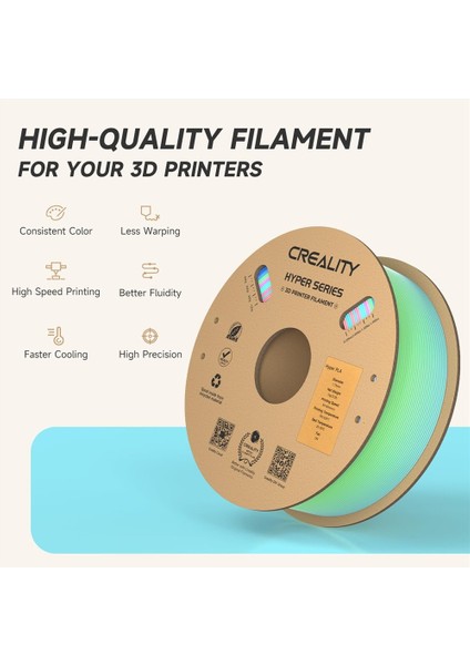 Hyper Rainbow Pla Uzun Yabani Çiçek Filament 1,75MM 1000GR - fiyatları