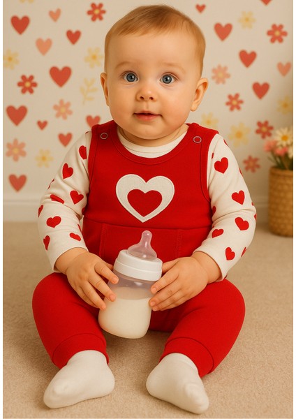 Kalpli Kız Bebek Tulum 3’lü Tulum Seti – Kollu Zıbın, Cepli Tulum ve Çorap | 3-6-9 Ay Bebek Kıyafeti indirimleri