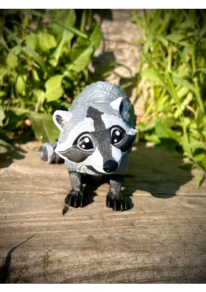 Rakun Oyuncak - "gölgelerin Akıllı Koruyucusu: Riko"🦝🌲 3D Hareketli Organik Vip Model - Büyük Boy
