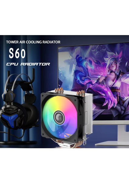 S60 / S40 Işlemci / Cpu Soğutucu Bakır Borulu Kule Tipi Rainbow Amd-Intel modelleri