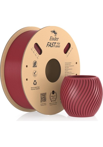 Ender Fast Ateş Kırmızı 1.75MM Pla 3D Baskı Filamenti -