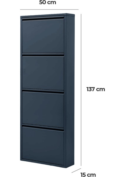 4'lü Metal Ayakkabılık Antrasit