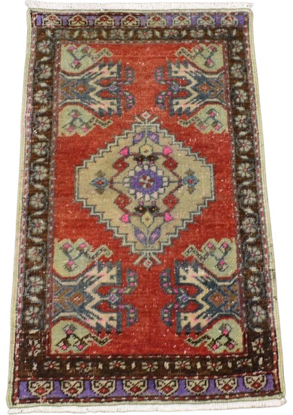 Vintage El Dokuma Eskitme Görkemli Anadolu Yün Halı 5979