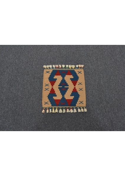 Yeni El Dokuma Kare Köşe Sandalye Minderi Pınarbaşı Kayseri Yün Kilim 5953 indirimleri