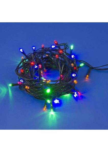 10 M 100 LED Pilli 2 Kademeli Rgb Işık Siyah Kablo