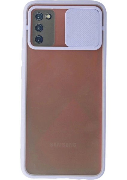 Samsung Galaxy A03S Kılıf Palm Buzlu Kamera Sürgülü Silikon - Lila
