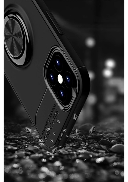 Bfs iPhone 12 Mini Kılıf Range Yüzüklü Silikon - Siyah
