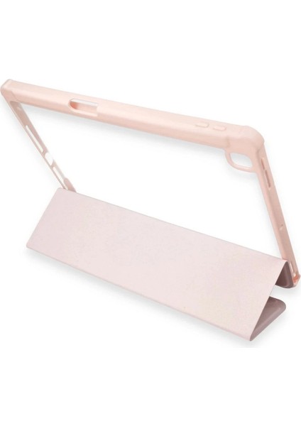 Bfs iPad 10.2 (8.nesil) Kılıf Kalemlikli Hugo Tablet Kılıfı - Rose Gold